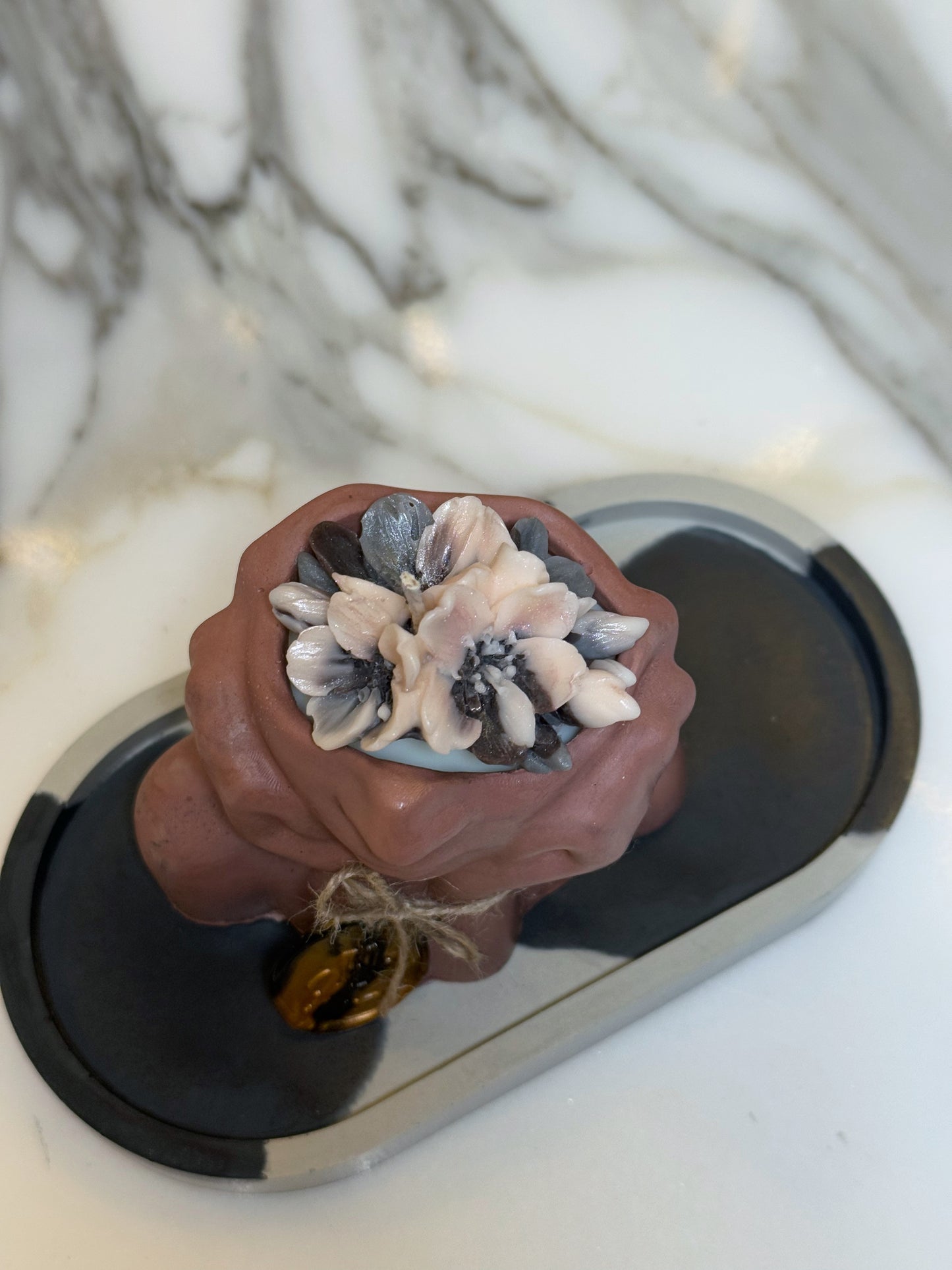 Lady Candle with Concrete Trinket Tray